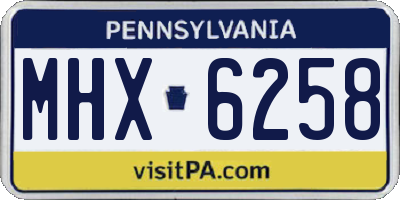 PA license plate MHX6258