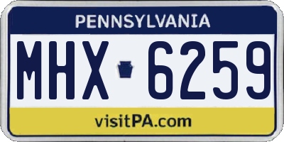 PA license plate MHX6259