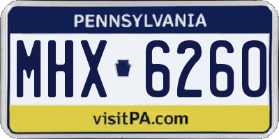 PA license plate MHX6260