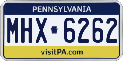 PA license plate MHX6262