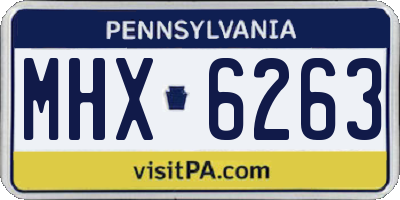 PA license plate MHX6263
