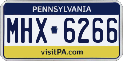 PA license plate MHX6266