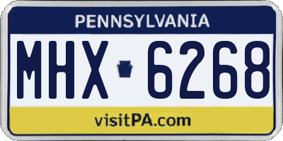 PA license plate MHX6268
