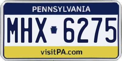 PA license plate MHX6275