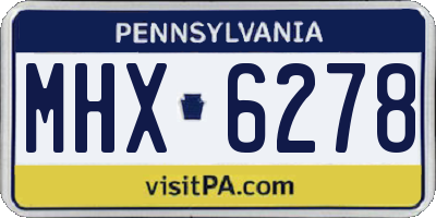 PA license plate MHX6278