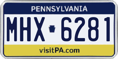 PA license plate MHX6281