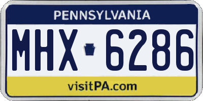 PA license plate MHX6286