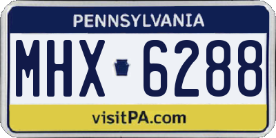 PA license plate MHX6288