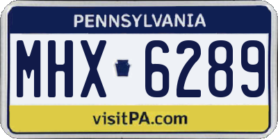 PA license plate MHX6289