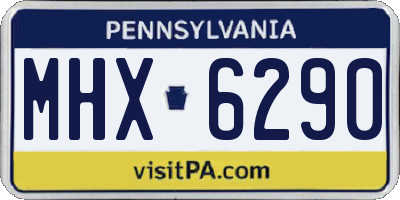 PA license plate MHX6290
