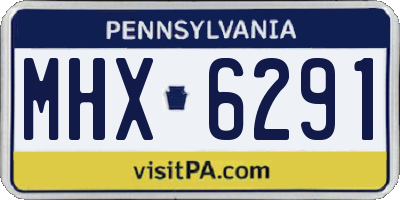 PA license plate MHX6291