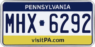 PA license plate MHX6292