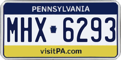 PA license plate MHX6293