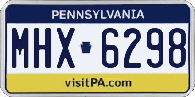 PA license plate MHX6298