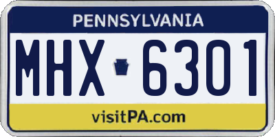 PA license plate MHX6301