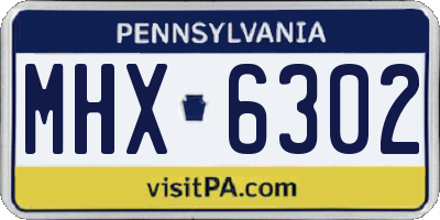 PA license plate MHX6302