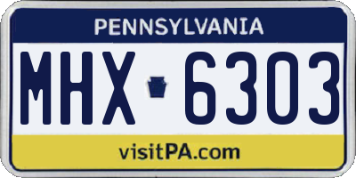 PA license plate MHX6303