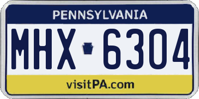 PA license plate MHX6304