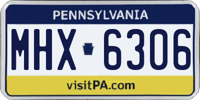 PA license plate MHX6306