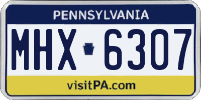 PA license plate MHX6307