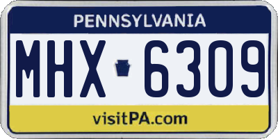 PA license plate MHX6309