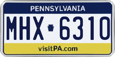 PA license plate MHX6310