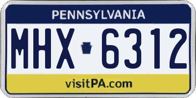 PA license plate MHX6312