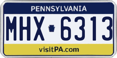 PA license plate MHX6313