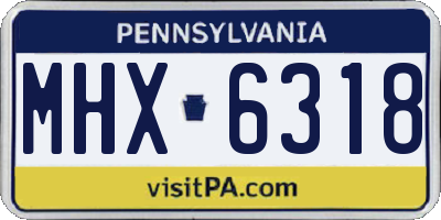 PA license plate MHX6318