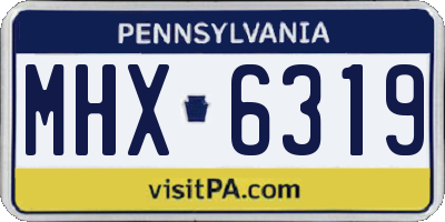 PA license plate MHX6319