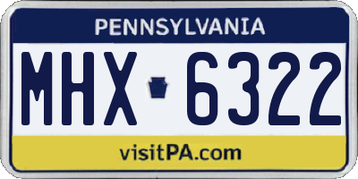 PA license plate MHX6322