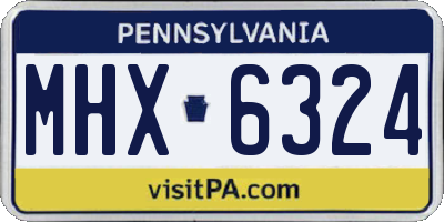 PA license plate MHX6324