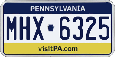 PA license plate MHX6325