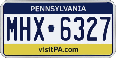 PA license plate MHX6327