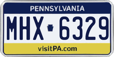 PA license plate MHX6329