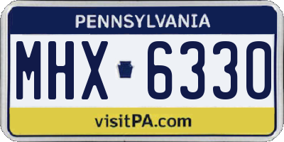 PA license plate MHX6330