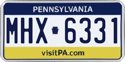 PA license plate MHX6331