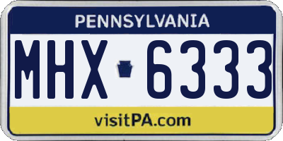 PA license plate MHX6333