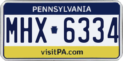 PA license plate MHX6334