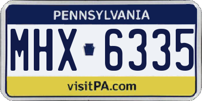 PA license plate MHX6335