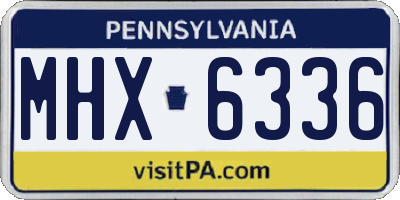 PA license plate MHX6336