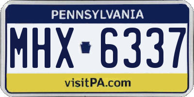PA license plate MHX6337