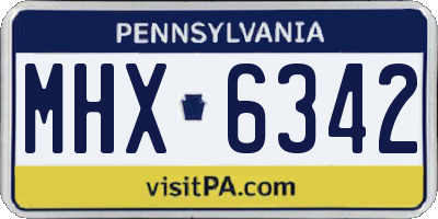 PA license plate MHX6342