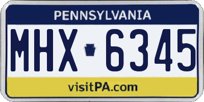 PA license plate MHX6345