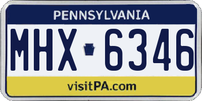 PA license plate MHX6346