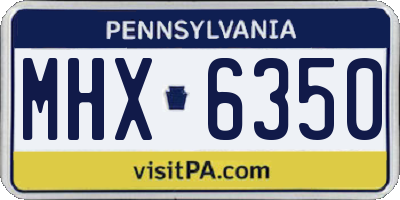 PA license plate MHX6350