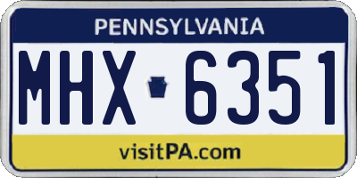 PA license plate MHX6351