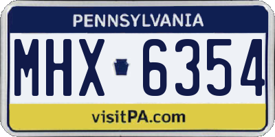 PA license plate MHX6354