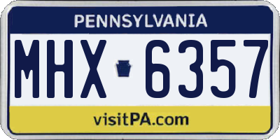 PA license plate MHX6357