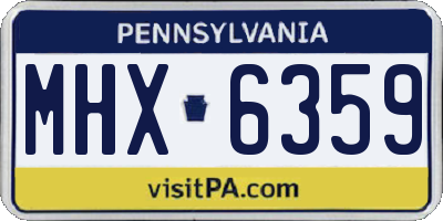 PA license plate MHX6359